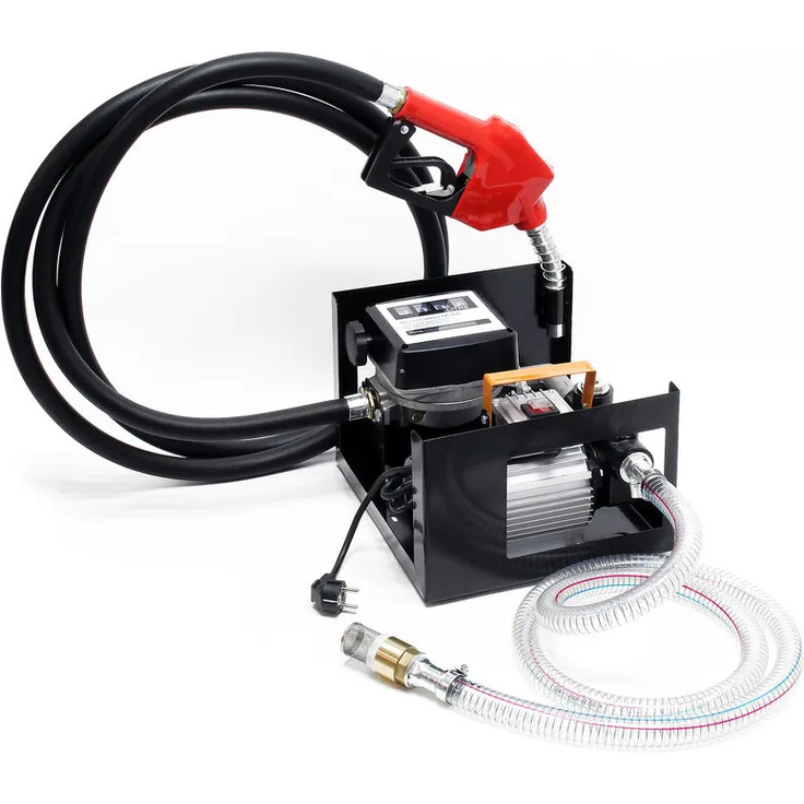 WilTec - Bio Dieselpumpe Heizölpumpe selbstansaugend 230V-550W 50l-min automatische Pistole Umfüllpumpe