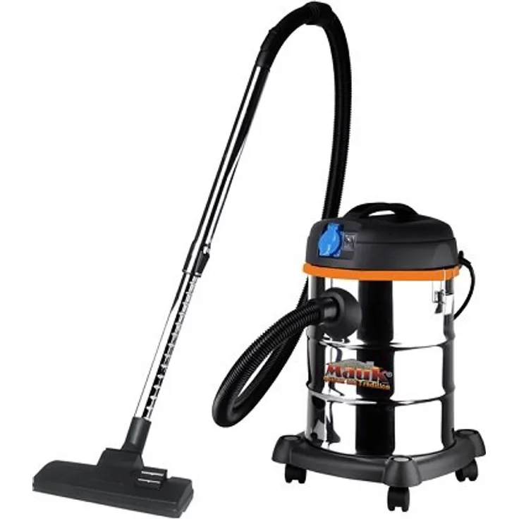 Mauk 1918 Nass- und Trockensauger 1200 W 30 L Edelstahl mit 1 Feinstaub- und 1 Kartuschenfilter