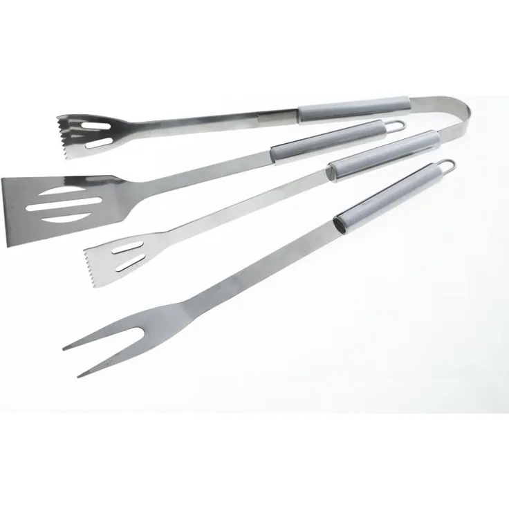 Daniplus Grillbesteck 3-teilig, Wender, Gabel, Zange aus Edelstahl Grillzange Grillgabel