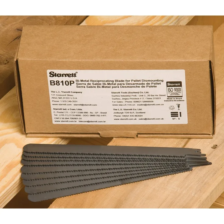 Starrett b810p-250 Bi-Metall Einzigartige gerader Schnell Schnitt Allgemeine Zwecke Palette Abbau Säbelsägeblatt Klinge, 0,1 cm Dick, 10 tpi, 20,3 cm Länge x 3-10,2 cm Breite (250 Stück)