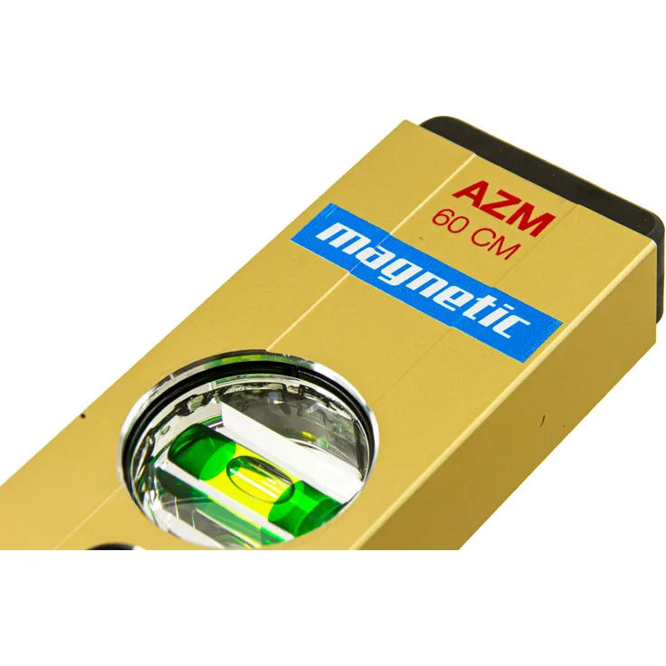 Sola 1 Wasserwaage aus magnetischem Aluminium, Modell AZM. Horizontal und 1 vertikale Ampulle, mit Blockierung aus bruchsicherem Acrylglas.