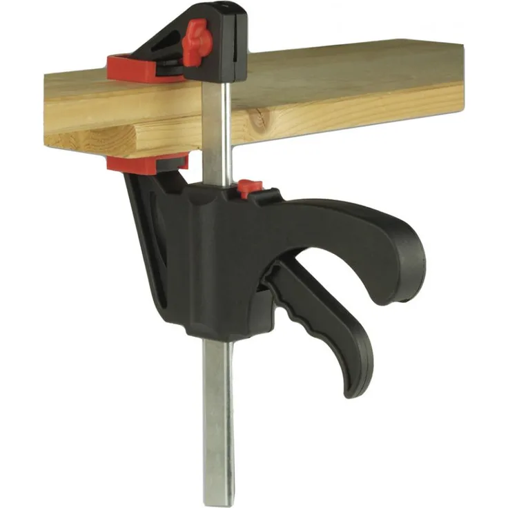 BRÜDER MANNESMANN Schnellspann-Zwingen-Satz, 4-teilig hoher Anpressdruck, geringes Gewicht, verzinkte Stahlschiene, nylonverstärkter Kunststoff-Spannarm, 2 Zwingen ca. 150 mm Spannweite, 2 Zwingen ca. 300 mm Spannweite (90304)