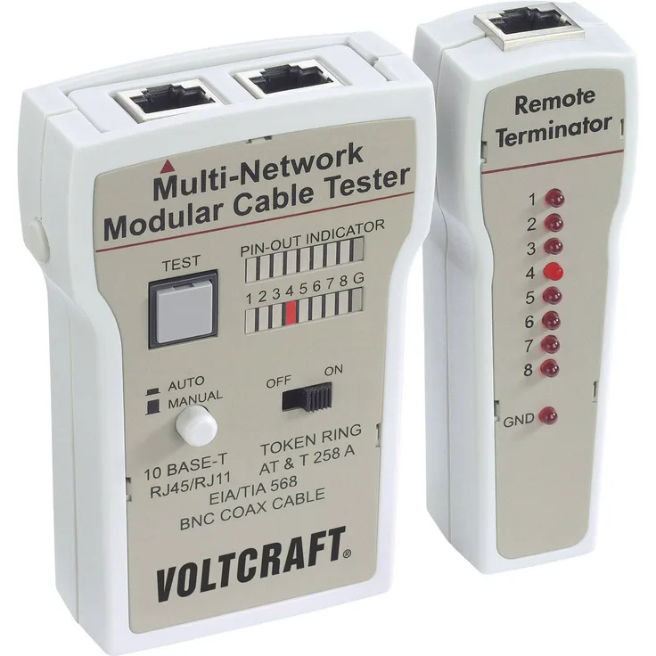 VOLTCRAFT Kabeltester CT-2 Geeignet für RJ-45, BNC, RJ-11