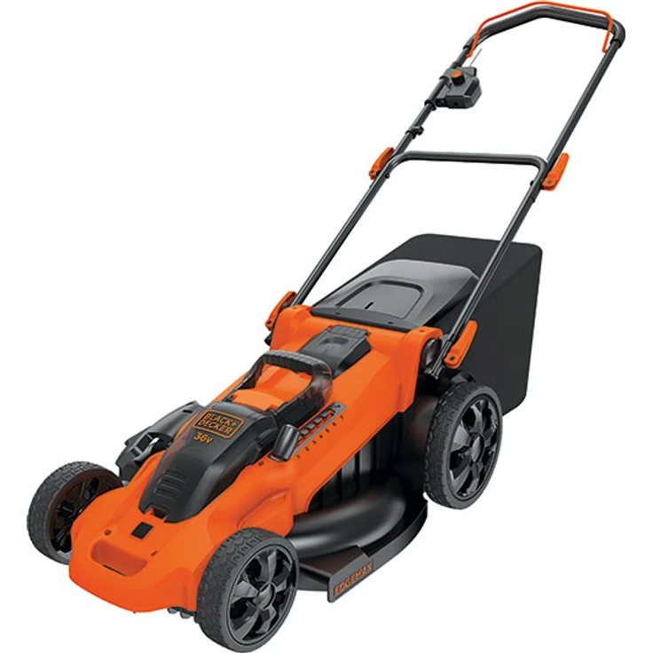 Black+Decker 3-in-1 Akku-Rasenmäher - mit Autosense 36V, 48 cm Schnittbreite, für mittlere und große Gärten, inkl. 2 Akkus, 90-Min Schnellladegerät, 50l Fangsack, Mulchfunktion CLMA4820L2-QW – Bild 1