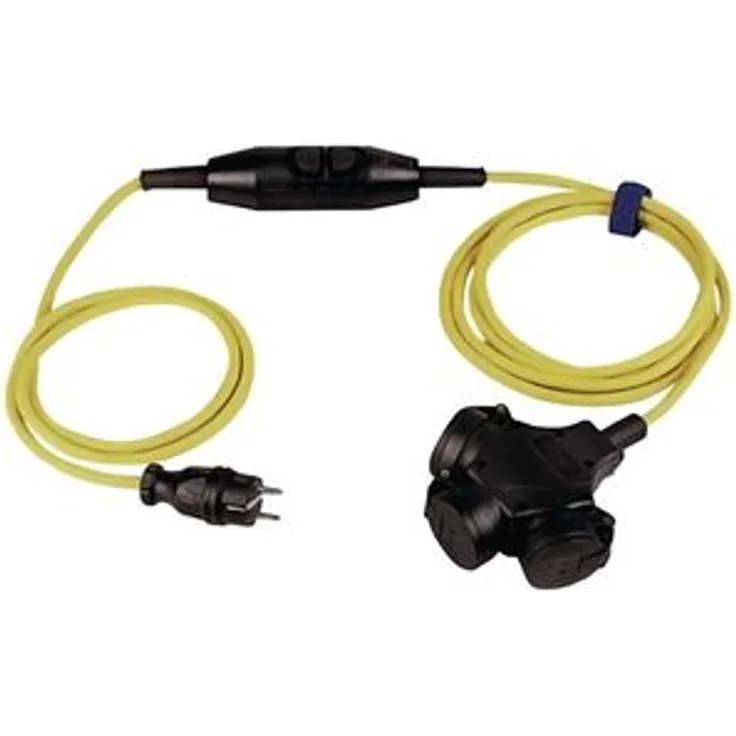jäger DIREKT Verlängerungskabel IP44 L.4,5m gelb H07RN-F 3x1,5mm2 Vollgummikuppl.