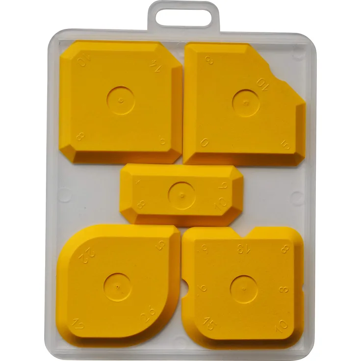 Fugenglätter (gelb) - PROFI Fugenabzieher Set für Silikon, Silikonfugen und Acryl - Fugenspachtel - Glättspachtel 