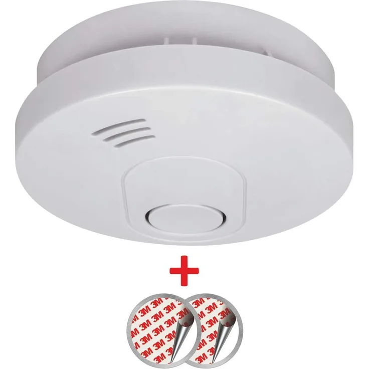 ELRO FS1510 Rauchmelder mit Magnetklebe Kit, s Batterie, Sensor und -DIN EN14604, Weiß, 1 Stück