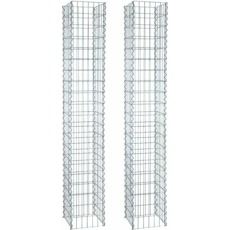 Gabionen Säule 200cm Höhe 2er 30x30 cm Steinkorb Säulengabione Gabione 4 Eck