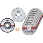 KWB 712042 Dünn Diamant-Trennscheibe für Winkelschleifer 125 mm Flex-Scheibe f. Edel-Stahl INOX in Aufbewahrungs-Dose inkl. Ohrstöpsel und Schleifscheibe ABM. 125 x 1,0 x 22,24