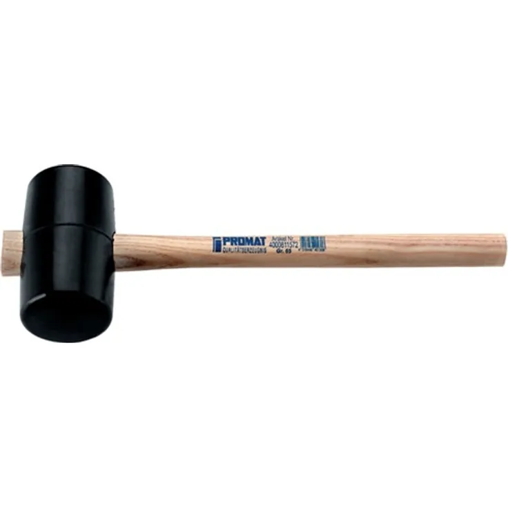 Promat Gummihammer Durchmesser 40mm 150g schwarz mit Eschenstiel zähhart