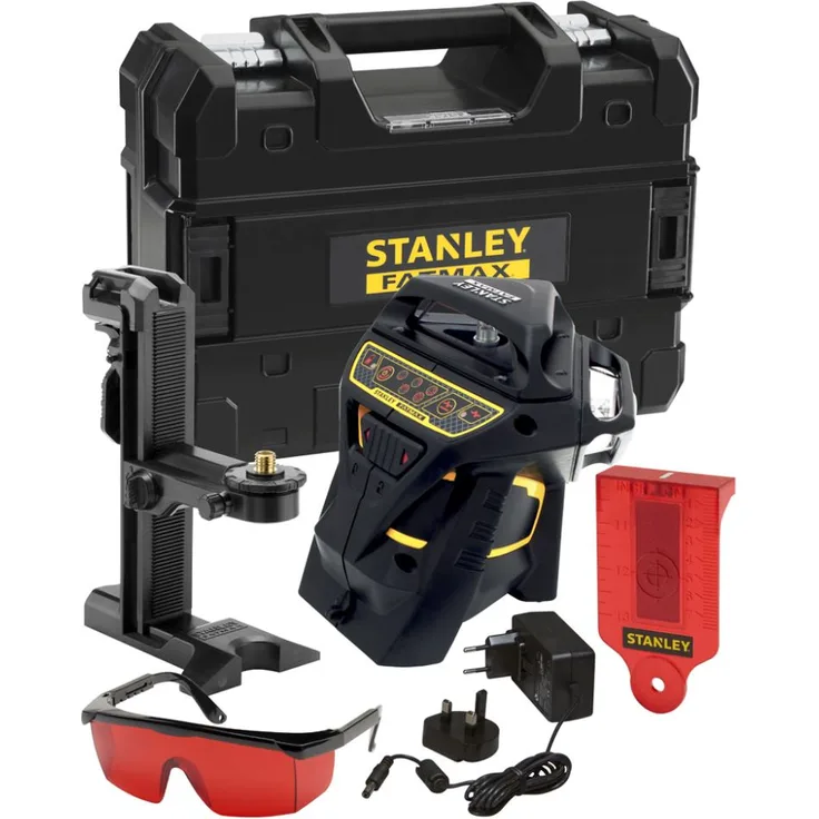 Stanley Fatmax Mulitlinienlaser (3x 360° Linienlaser, roter Diode, selbstnivellierend, Laserklasse 2, magnetgedämpftes Pendel, zur Verwendung mit Empfänger) FMHT1-77357