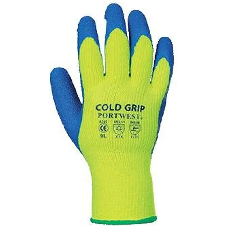 Portwest A145Y4RL Cold Grip Handschuh, regular, Größe L, Gelb-Blau