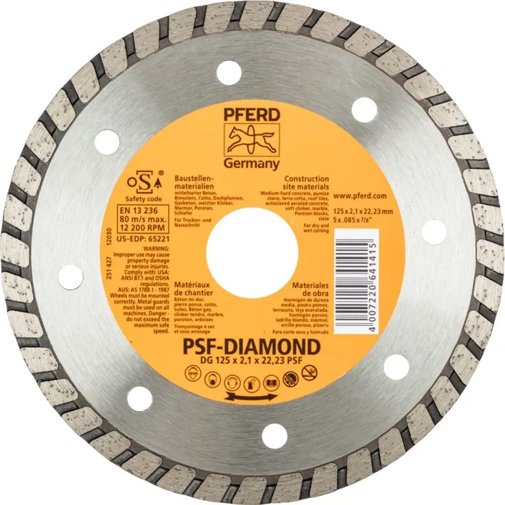 Pferd 68012222 Diamant-Trennscheibe DG 125x2,1x22,23 PSF