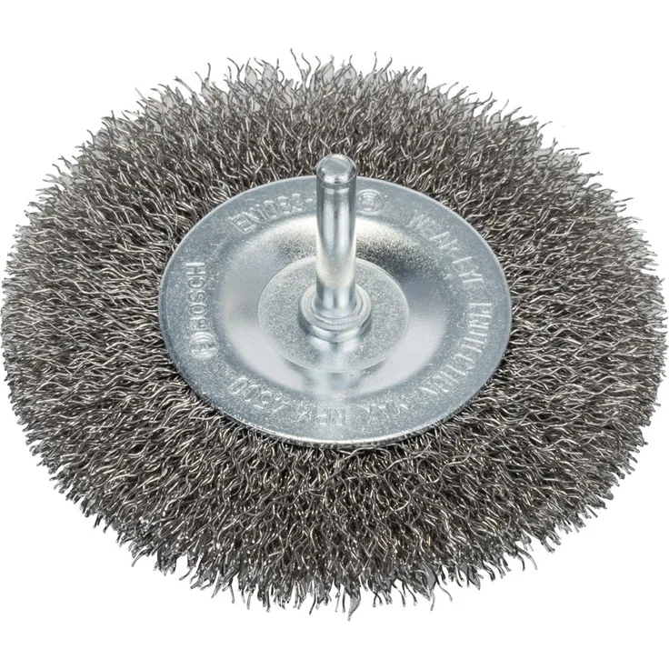 Bosch Professional Scheibenbürste, Edelstahl, gewellter Draht, 0,3 mm, 100 mm, 10 mm, 4500 U- min, 2608622124