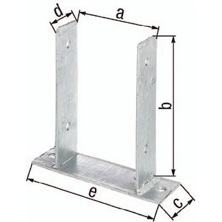 U-Pfostenträger ETA-10-0210 91x200x60x50x200mm TZN z.Aufschr.GAH