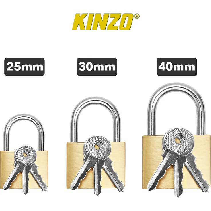 Kinzo 79391 Vorhängeschloss 3 teilig