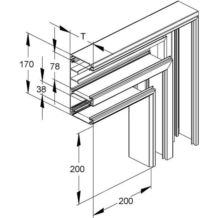 NIEDAX Alu-Flachwinkel DAVU 170-78 P