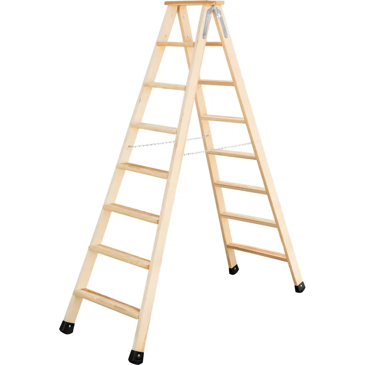Günzburger Holz Stufen-Stehleiter 2x8 Stufen