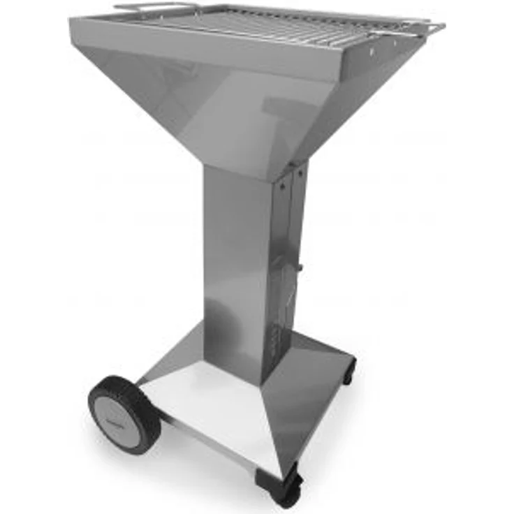THÜROS T3 Edelstahl Gartenkaminzuggrill Holzkohlegrillfläche 42x42 cm fahrbar