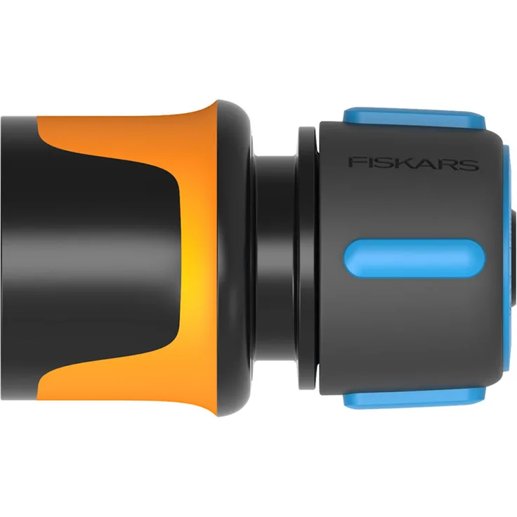 Fiskars Flow Schlauchanschluss 13-15 mm, Schlauchverbinder, Schlauchkonnektor, Kunststoff, Schwarz, Blau, Orange, 1027072
