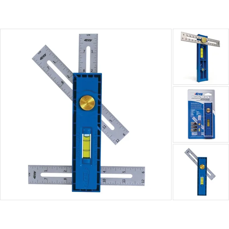 KREG Multi-Mark Messwerkzeug (KMA2900) Winkelmesser Wasserwaage Multifunktionswerkzeug zum Anreißen und Messen