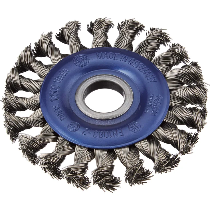 Osborn 2631151 AR0002631151 Winkelschleifer 115 mm, Rundbürste D115x12 mm Bohrung 22,2 mm gezopfter Stahldraht 0,50 mm geprüft