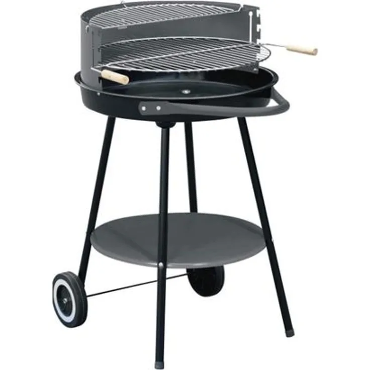 Rundgrill Holzkohlegrill Barbecue Holzkohlegrill EL TORO grau-schwarz, D Grillfläche 47 cm