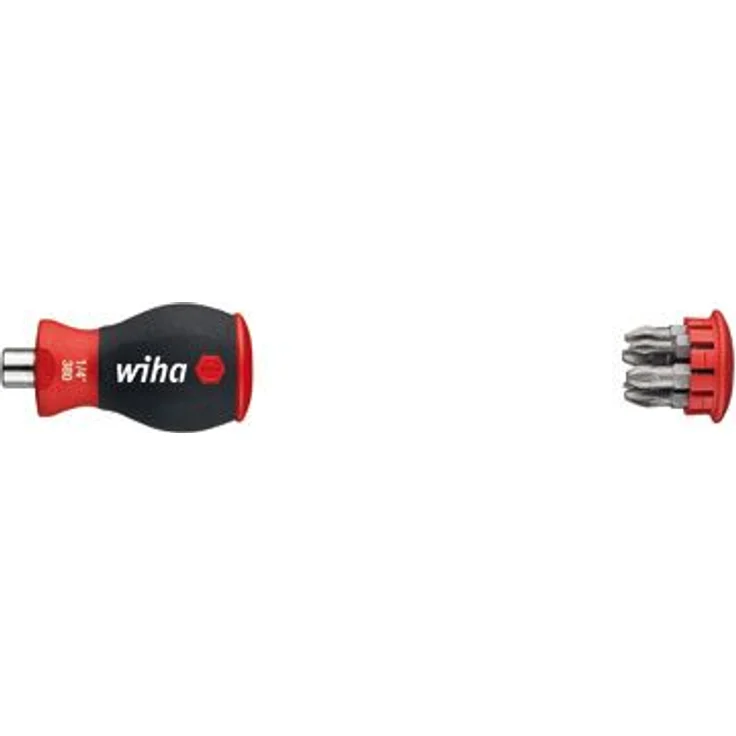Wiha Schraubendreher mit Bit Magazin magnetisch Pozidriv, Phillips mit 6 Bits, Stubby, 1-4'' in Blister (33741) - Preisvergleich – Bild 1