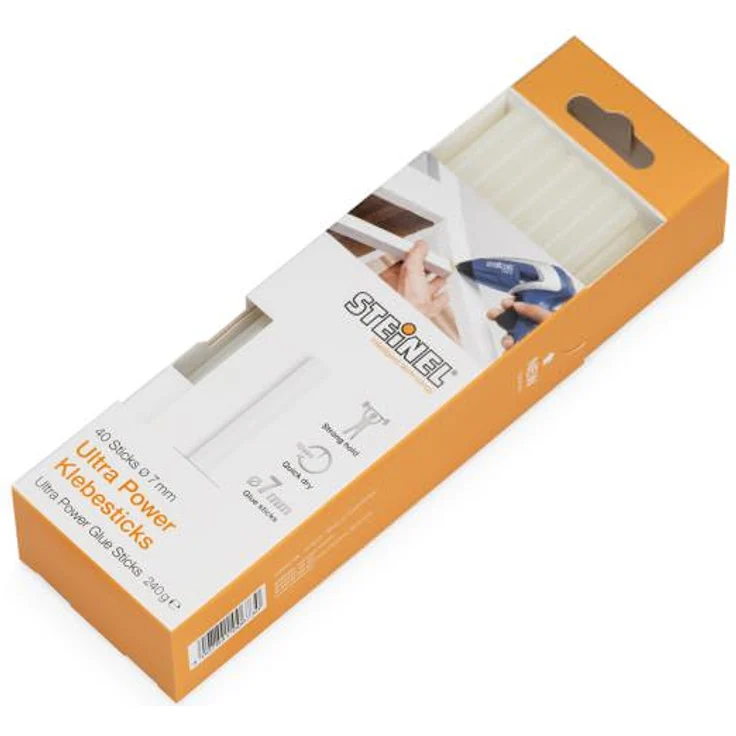 Steinel Klebesticks Ultra Power, 7 mm Durchmesser, 40 Sticks, 240g, universeller Schmelzkleber für feste Verbindungen – Bild 1