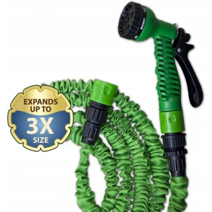 Ausziehbarer Gartenschlauch 5-15m grüne Pistole