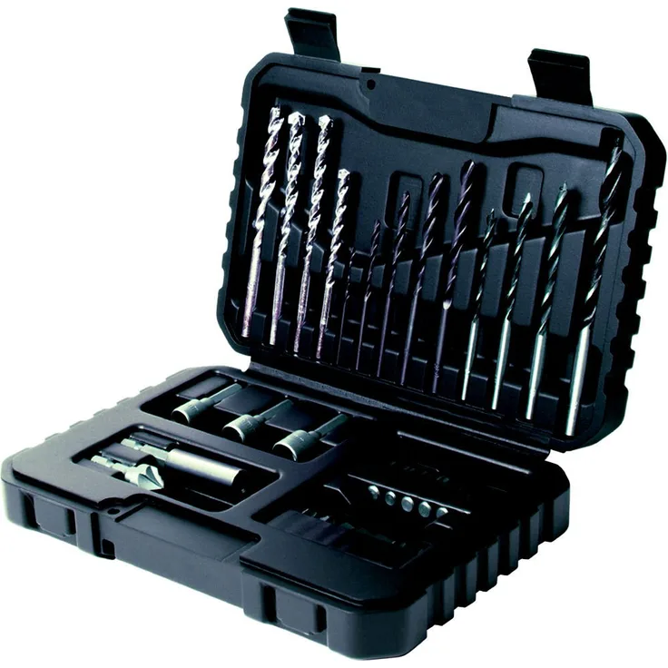 Black+Decker Bit- und Bohrer-Set (Zubehör-Set für alle Elektrowerkzeuge, magnetischer Universalhalter, mit stabiler Kassette, 32 teilig) A7216