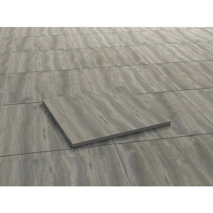 Terrassenplatte Feinsteinzeug Grey - Holzoptik 60 cm x 60 cm 2 Stück