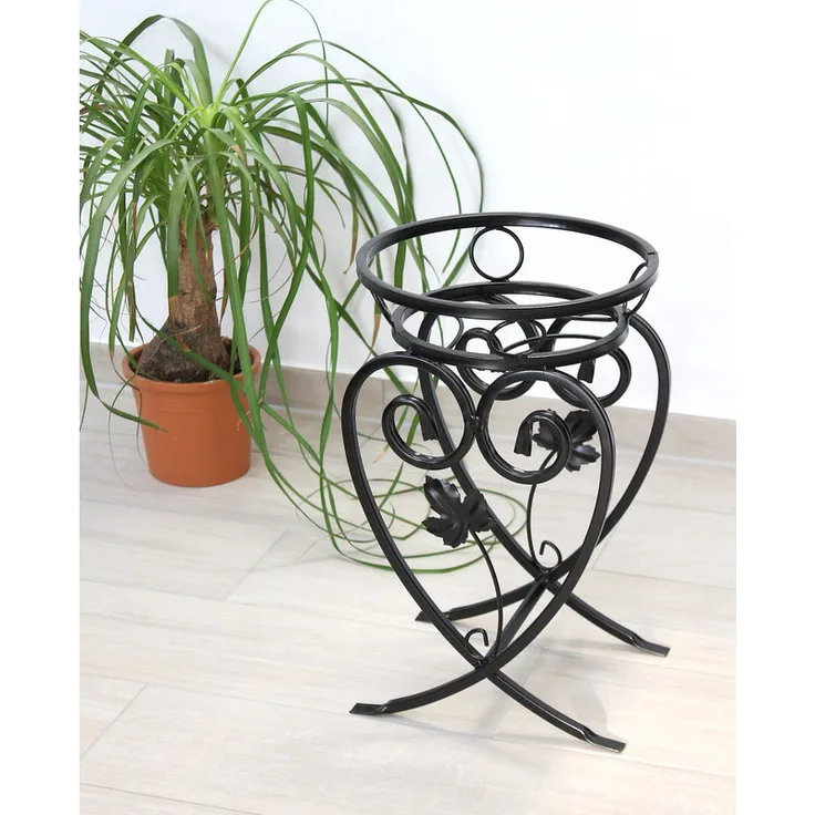 Blumenständer Metall Schwarz 49 cm Blumenhocker KW420 Pflanzensäule Pflanzenständer Blumensäule Klein - Dandibo