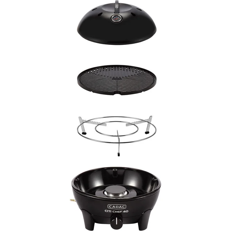 Cadac Citi Chef 40 Black, 30mbar Tragbarer Gasgrill 5610-20-04-EF, Maße 33 x 42,2 x 42,2 cm – Bild 4