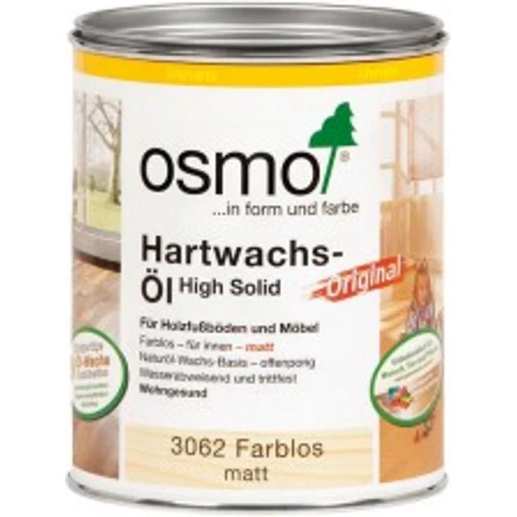 Osmo Hartwachsöl HS 0,75 ltr. 3062 farblos matt – Bild 1