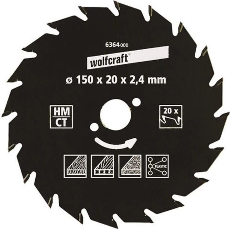 Wolfcraft Kreissäge-Blatt 184 X 16 22Z Hartmetall – Bild 1