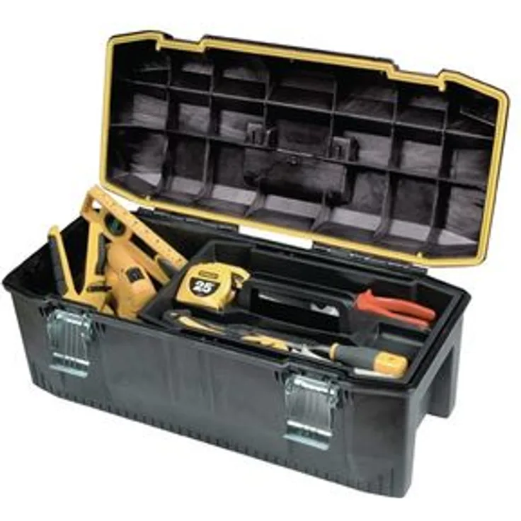 Stanley FatMax Werkzeugbox (71 x 31 x 29 cm, spritzwassergeschützer Koffer, robuste nicht-rostende Metallschließen, Box mit Gummiabdichtung für mehr Schutz) 1-93-935