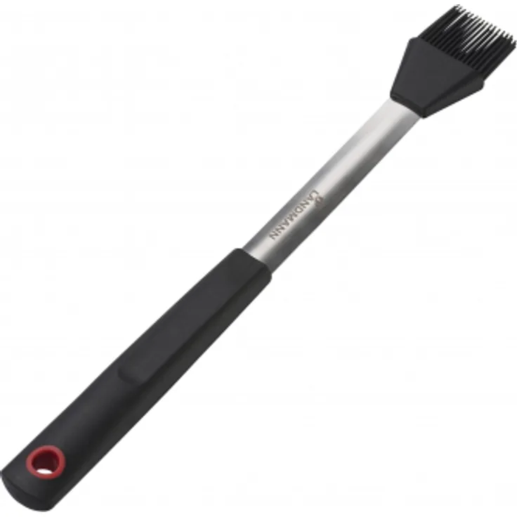 LANDMANN Grillpinsel, Edelstahl, schwarz, mit Silikonborsten