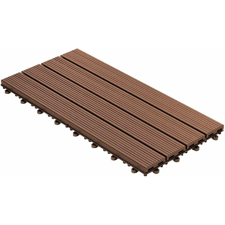 Klickfliesen WPC-Terrassendielen Royal Hellbraun 60x30 cm