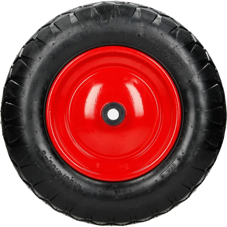 ECD Germany Schubkarrenrad 16 x 4,00- 8 luftbefüllt Schwarz – Bild 2