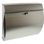 BURG-WÄCHTER, Edelstahl-Briefkasten mit integriertem Zeitungsfach, A4 Einwurf-Format, Edelstahl, Verona 3844 ES