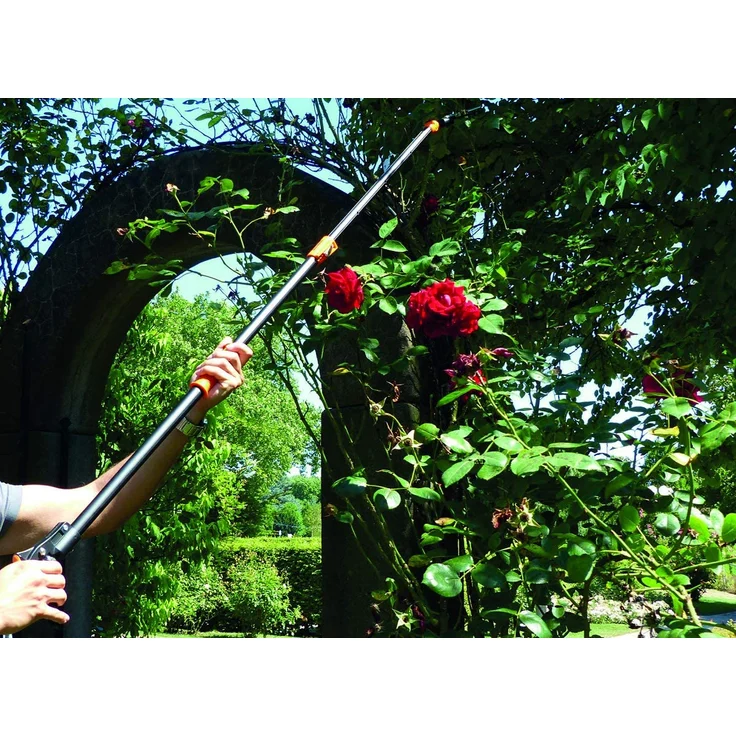 Garten Primus Rosenschere, 10 mm RosenKavalier teleskopierbar, schwarz-orange, 137,5 x 9 x 3,1 cm, 01410 Links- und Rechtshänder mittelgroß – Bild 6