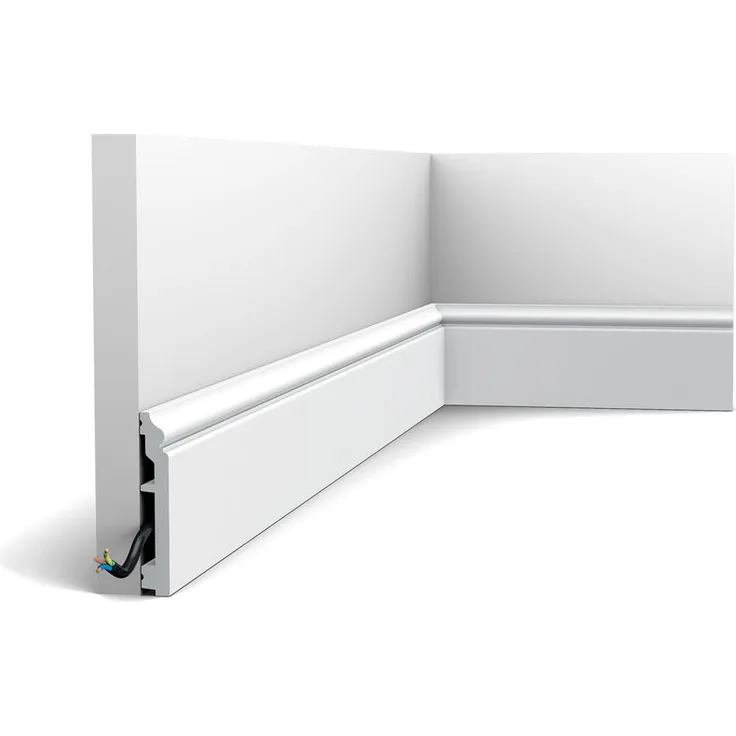 Sockelleiste Decor SX173-RAL9003 AXXENT CONTOUR Zierleiste Wandleiste bereits lackiert Zeitloses Klassisches Design signalweiß 2m - Orac