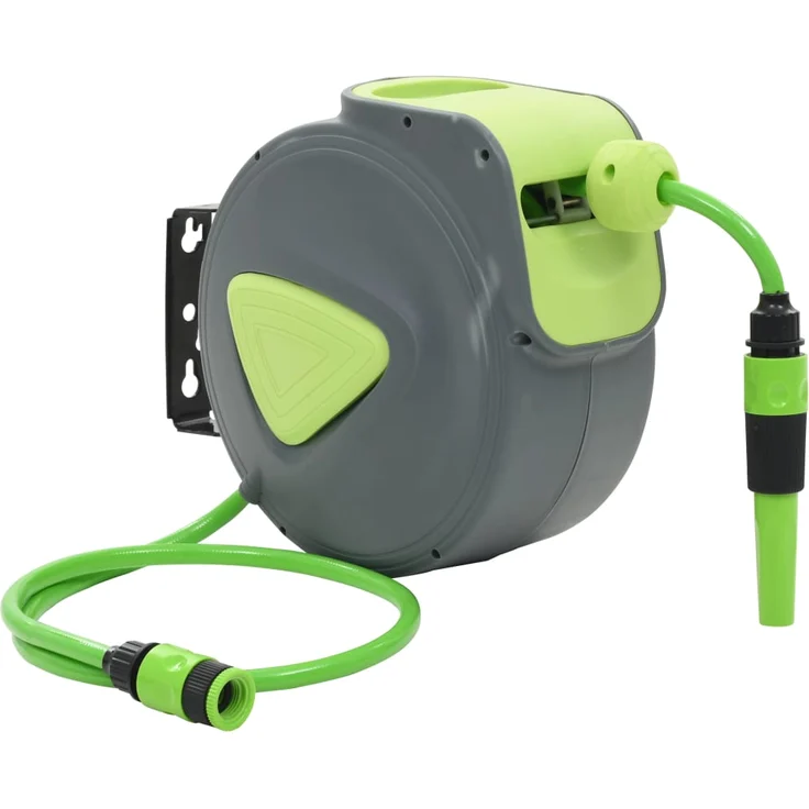vidaXL Wasserschlauchtrommel Automatisch Einziehbar Wandmontage 10+1 m Aufroll-Automatik – Bild 1