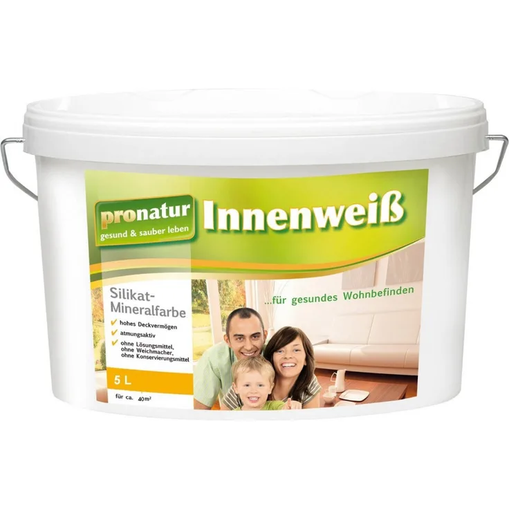 Pronatur Mineralfarbe Innenweiß 5 l, Silikat