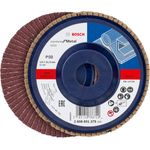 Bosch Professional 2608601275 Standard-Fächerschleifscheibe für Metall gerade 125mm K60, braun