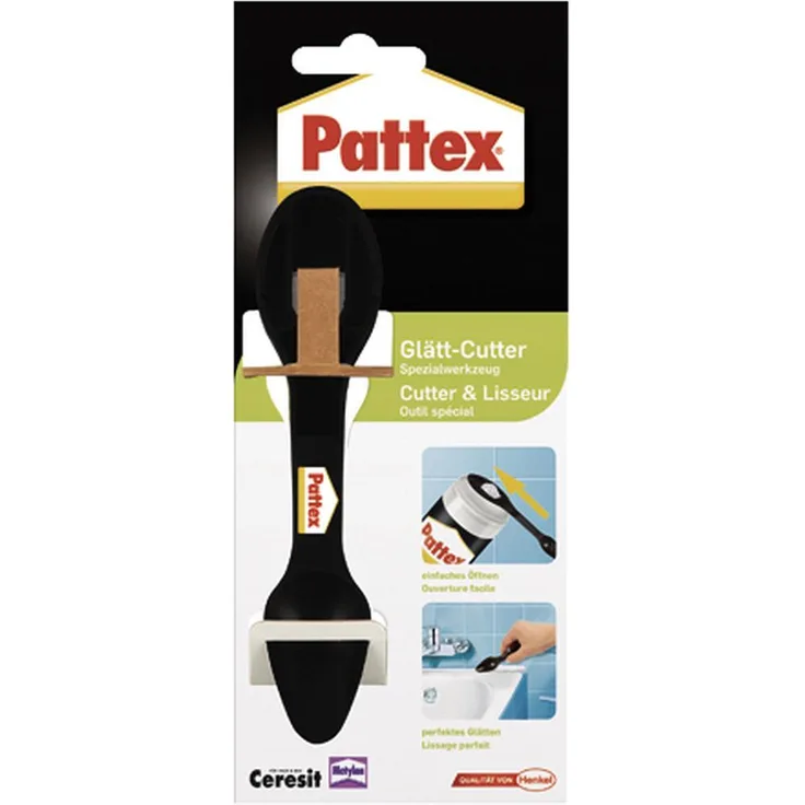 Pattex Glätt-Cutter - Vielseitiges Fugenwerkzeug für Fliesen - Einfaches Glätten und Entfernen von Fugenmasse - 1er Pack