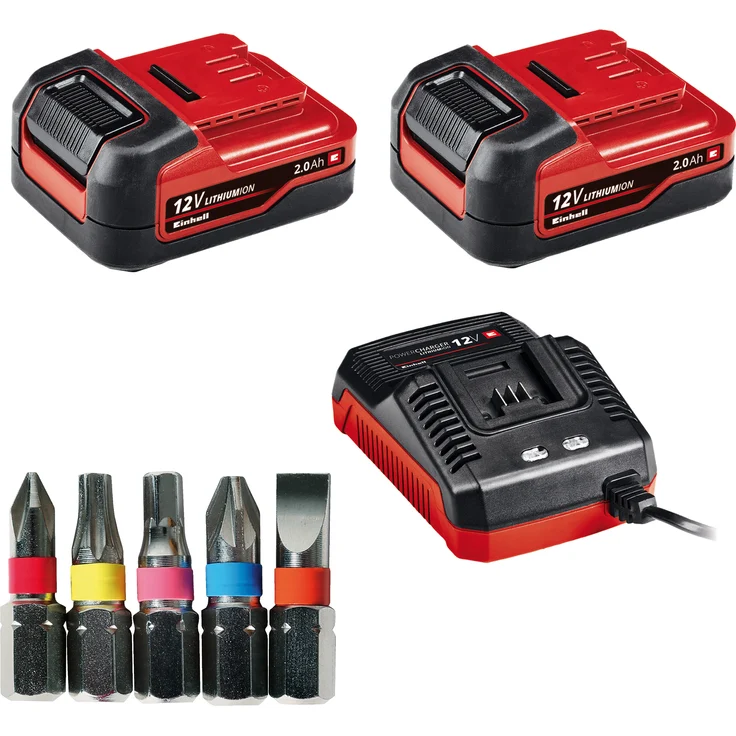 Einhell Akku-Bohrschrauber TE-CD 12-1 Li (2x2,0Ah) (Lithium-Ionen, 2-Gang-Getriebe, Drehzahl-Elektronik, LED-Beleuchtung, Softgrip, 2x2,0 Ah-Akku + 45-Min.-Ladegerät) – Bild 2