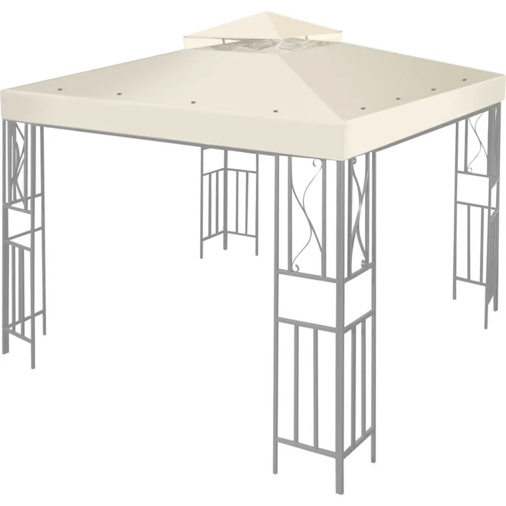 Flexzion 10 'x10' Pavillon Top Himmel Ersatz Cover ? DUAL Schicht mit Plain Edge Polyester UV30 Schutz Wasserdicht für Outdoor Garten Terrasse Rasen Sonne Schatten
