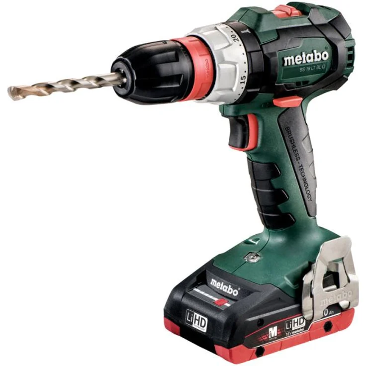 Metabo 602334800 Akkuschrauber BS 18 LT BL Q 18V, Bürstenlos mit Werkzeug-Schnellwechsel-Funktion - 2 CAS LiHD Akkupacks (18 V-4,0 Ah), Ladegerät und Transportkoffer – Bild 1